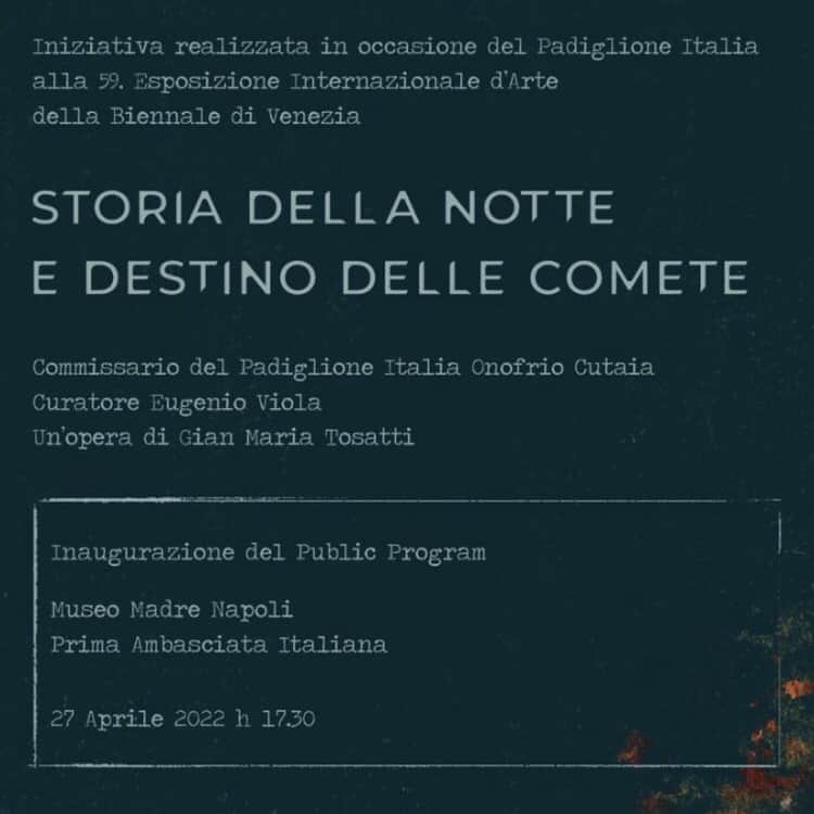 Storia della Notte e Destino delle Comete - Inaugurazione del Public Program